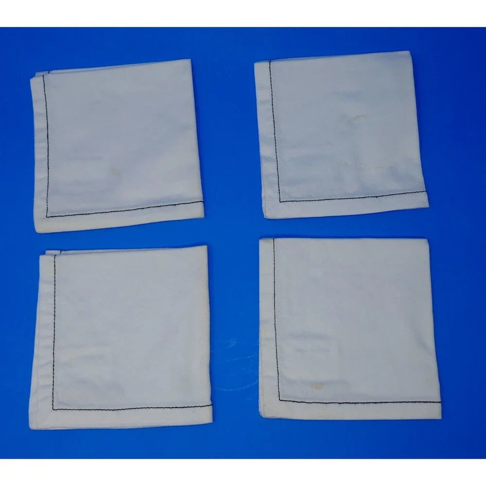 Pottery Barn Embroidered Martini Cocktail Napkins Set of 4